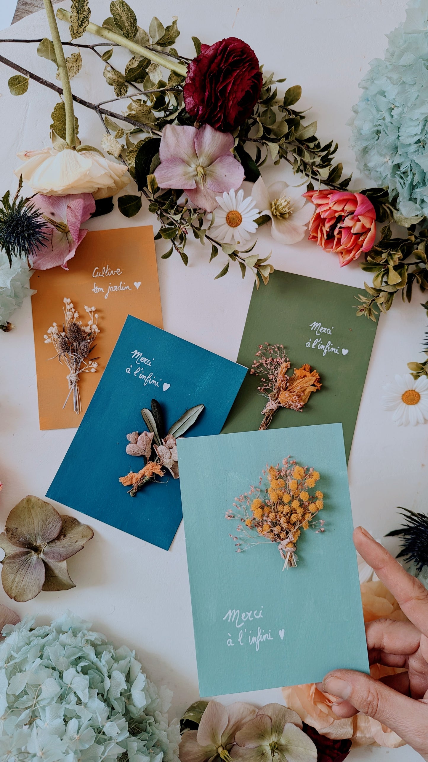 Carte fleurie "Carte postale des Cotswolds"