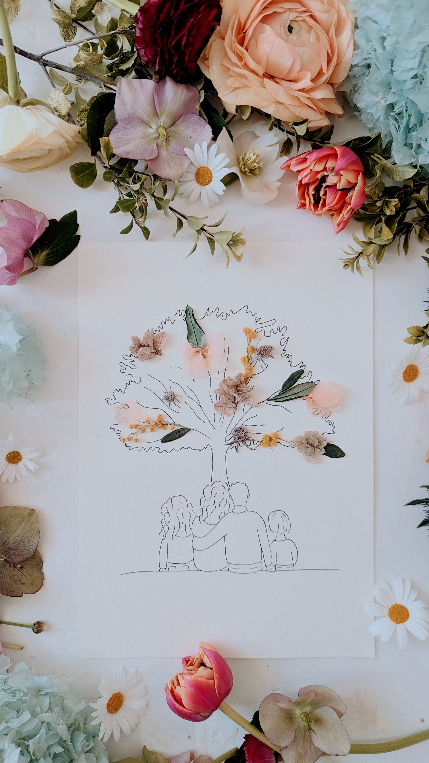 Illustration personnalisable "L'arbre des familles"