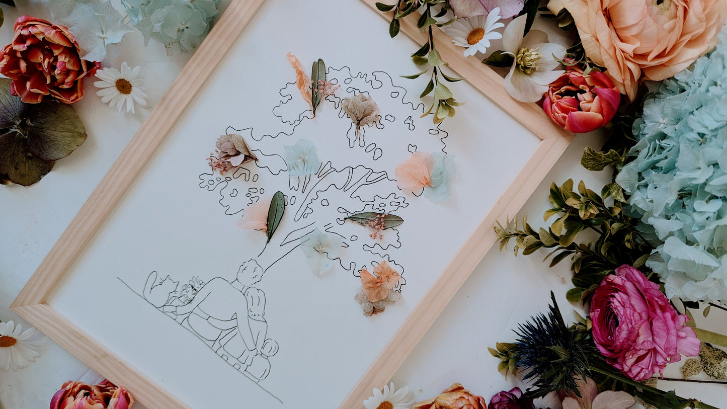 Illustration personnalisable "L'arbre des familles"